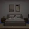 Image de Armoires De Chevet Et Lumières Led 2 Pcs Chêne Fumé Vidaxl