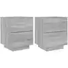Image de Armoires De Chevet Et Lumières Led 2 Pcs Sonoma Gris Vidaxl