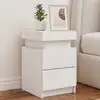 Image de Tables De Chevet Avec Lumières Led 2 Pcs Blanc 35x39x55 Cm Vidaxl