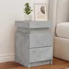 Image de vidaXL Table de Chevet avec Lumières LED Armoire de Lit avec Rangement Table de Nuit Armoire de Nuit Moderne Gris Béton 836755