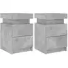 Image de Tables De Chevet Avec Lumières Led 2 Pcs Gris Béton 35x39x55 Cm Vidaxl