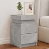 Image de vidaXL Tables de Chevet avec Lumières LED 2 pcs Armoires de Lit avec Rangement Tables de Nuit Chambre Moderne Gris Béton 836756