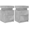 Image de Vidaxl tables de chevet avec lumières led 2 pcs gris béton 35x39x55 cm