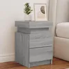 Image de vidaXL Table de Chevet avec Lumières LED Armoire de Lit avec Rangement Table de Nuit Armoire de Nuit Moderne Sonoma 836759