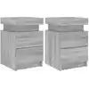 Image de Tables De Chevet Avec Lumières Led 2 Pcs Sonoma Gris 35x39x55cm Vidaxl