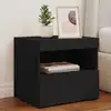 Image de Tables De Chevet Avec Lumières Led 2 Pcs Noir 50x40x45 Cm Vidaxl