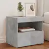 Image de Table De Chevet Avec Lumières Led Gris Béton 50x40x45 Cm Vidaxl
