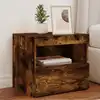 Image de Tables De Chevet Avec Lumières Led 2 Pcs Chêne Fumé 50x40x45 Cm Vidaxl