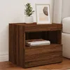Image de Tables De Chevet Et Lumières Led 2 Pcs Chêne Marron 50x40x45 Cm Vidaxl