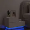 Image de Table De Chevet Avec Lumières Led Blanc 70x36x40,5 Cm Vidaxl
