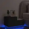 Image de Table De Chevet Avec Lumières Led Noir 70x36x40,5 Cm Vidaxl