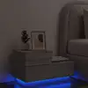 Image de Table De Chevet Avec Lumières Led Sonoma Gris 70x36x40,5 Cm Vidaxl