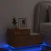 Image de Table De Chevet Avec Lumières Led Chêne Marron 70x36x40,5 Cm Vidaxl
