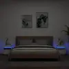 Image de Armoires De Chevet Avec Lumières Led 2 Pcs Blanc 40x39x48,5 Cm Vidaxl
