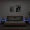 Image de Armoires De Chevet Avec Lumières Led 2 Pcs Noir 40x39x48,5 Cm Vidaxl