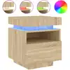 Image de Armoire De Chevet Avec Lumières Led Chêne Sonoma 40x39x48,5 Cm Vidaxl