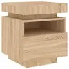 Image de Vidaxl armoire de chevet avec lumières led chêne sonoma 40x39x48,5 cm