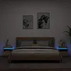 Image de vidaXL Armoires de Chevet avec Lumières LED 2 pcs Tables de Chevet avec Rangement Tables de Nuit Chambre Moderne Chêne 836789