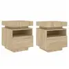 Image de Vidaxl armoires de chevet avec lumières led 2 pcs chêne sonoma