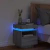 Image de vidaXL Armoire de Chevet avec Lumières LED Table de Chevet avec Rangement Table de Nuit Chambre Moderne Sonoma Gris Bois 836794