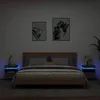Image de vidaXL Armoires de Chevet avec Lumières LED 2 pcs Tables de Chevet avec Rangement Tables de Nuit Chambre Moderne Sonoma 836795