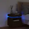 Image de Armoire De Chevet Avec Lumières Led Chêne Marron 40x39x48,5 Cm Vidaxl