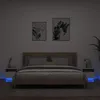 Image de vidaXL Table de Chevet avec Lumières LED Armoire de Nuit avec Rangement Table de Nuit Meuble de Chambre Moderne Noir 836799