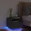 Image de Table De Chevet Avec Lumières Led Noir 40x39x37 Cm Vidaxl