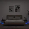 Image de vidaXL Table de Chevet avec Lumières LED Armoire de Nuit avec Rangement Table de Nuit Meuble de Chambre Moderne Gris 836801