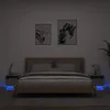 Image de vidaXL Armoiress de Chevet avec Lumières LED 2 pcs Tables de Chevet avec Rangement Armoires de Nuit Chambre Moderne 836805