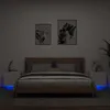 Image de vidaXL Tables de Chevet Murales avec Lumières LED 2 pcs Armoires de Nuit Tables de Nuit Chambre Moderne Blanc Bois 836813