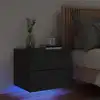 Image de Table De Chevet Murale Avec Lumières Led Noir Vidaxl