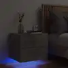 Image de Table De Chevet Murale Avec Lumières Led Gris Béton Vidaxl