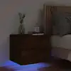 Image de Table De Chevet Murale Avec Lumières Led Chêne Marron Vidaxl