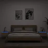 Image de vidaXL Tables de Chevet Murales avec Lumières LED 2 pcs Armoires de Nuit Tables de Nuit Chambre Moderne Chêne Sonoma 836831