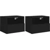 Image de Meubles Tv Muraux 2 Pcs Noir 40x30x30 Cm Bois D'ingénierie Vidaxl