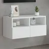 Image de Meuble Tv Mural Blanc 60x30x30 Cm Bois D'ingénierie Vidaxl
