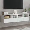 Image de Meubles Tv Muraux 2 Pcs Blanc 60x30x30 Cm Bois D'ingénierie Vidaxl