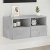 Image de Meuble Tv Mural Gris Béton 60x30x30 Cm Bois D'ingénierie Vidaxl
