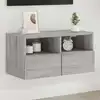 Image de Meuble Tv Mural Sonoma Gris 60x30x30 Cm Bois D'ingénierie Vidaxl