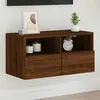 Image de Meuble Tv Mural Chêne Marron 60x30x30 Cm Bois D'ingénierie Vidaxl