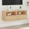 Image de Meuble Tv Mural Chêne Sonoma 80x30x30 Cm Bois D'ingénierie Vidaxl