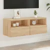 Image de vidaXL Meuble TV mural chêne sonoma 80x30x30 cm bois dingénierie 836872