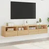 Image de Meubles Tv Muraux 2 Pcs Chêne Sonoma 80x30x30cm Bois Ingénierie Vidaxl
