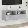 Image de Meuble Tv Mural Gris Béton 80x30x30 Cm Bois D'ingénierie Vidaxl