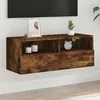 Image de Meuble Tv Mural Chêne Fumé 80x30x30 Cm Bois D'ingénierie Vidaxl