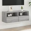 Image de Meuble Tv Mural Sonoma Gris 80x30x30 Cm Bois D'ingénierie Vidaxl