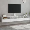 Image de Meubles Tv Muraux 2 Pcs Blanc 100x30x30 Cm Bois D'ingénierie Vidaxl