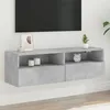 Image de Meuble Tv Mural Gris Béton 100x30x30 Cm Bois D'ingénierie Vidaxl