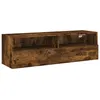 Image de Meuble Tv Mural Chêne Fumé 100x30x30 Cm Bois D'ingénierie Vidaxl